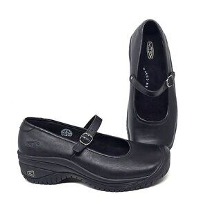 KEEN Utility Black Leather Cush Mary Jane Shoes U351-22 Women's Size 9
